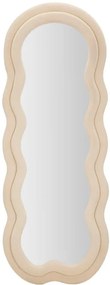 Specchio Murale Elegante Miki in Velluto Crema 60x4x160 cm