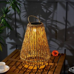 Lampada LED solare Amaria di Lindby, rattan, luce, Ø 27 cm