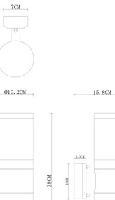 Globo 32014-2BS - Applique da esterno XELOO 2xE27/60W/230V IP44