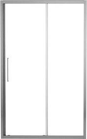 Porta doccia scorrevole L 157-161 cm x H 195 cm per nicchia in vetro trasparente SP. 6 mm, profilo lucido cromo, serie Record