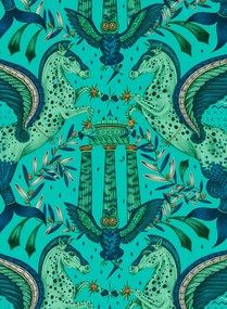 Clarke & Clarke Carta da parati Odyssey Mythos - Peacock