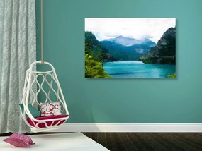 Quadro su tela – Lago di montagna dipinto