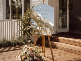 Adesivo personalizzato per specchio S50 – Welcome to the wedding of...