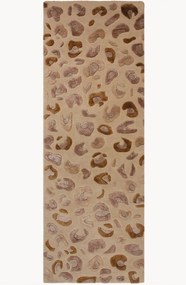 Passatoia in viscosa fatta a mano con motivo in rilievo Leopard Print