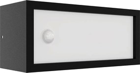 Applique con Sensore Movimento E27 IP65 FLUTE per esterno - Nera