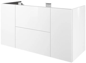 Mobile da bagno sotto lavabo SENSEA Neo Frame bianco laccato lucido L 120 x H 64 x P 48 cm 2 cassetti 2 ante, lavabo non incluso