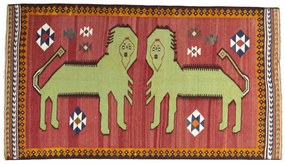 Gabbeh Tappeto 250x140 Rosso (Iran) Annodato A Mano
