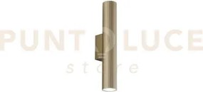 Applique a parete lord oro in acciaio e alluminio 2 luci attacco gu...