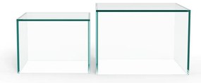 Set di tavolini da salotto in vetro 2 pz 50x50 cm Dice – Actona