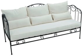 Divano da giardino in acciaio antracite L 196 x H 78 x P 75 cm