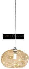 Fenice-a lampadario a sospensione in vetro 1 luce colore ambra  agg...