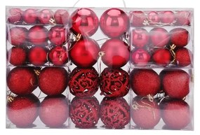 Confezione 100 Palline di Natale Colore Red, Palle di Natale Diametro 3/4/6 cm, Addobbi E Decorazioni per Albero di Natale, Colore Rosso