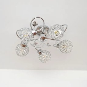 Lampadario a plafone SOPHIA 5xE27/15W/230V cromo lucido/limpido