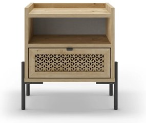 Comodino in rovere con ripiani in colore naturale Inca - Marckeric