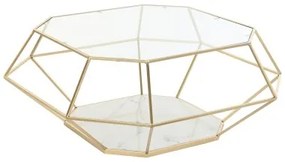 Tavolino da Caffè DKD Home Decor Glamour Dorato Metallo Cristallo 100 x 100 x 41 cm