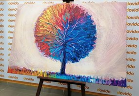 Stampa su tela – Albero acquerello colorato
