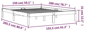 Giroletto Marrone Cera 150x200 cm in Legno Massello di Pino