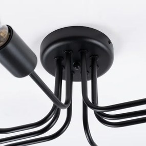 Sollux SL.1448 - Lampadario a plafone VECTOR 8xE27/15W/230V nero