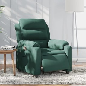 Poltrona Elettrica Reclinabile Verde Scuro İn Vera Pelle /