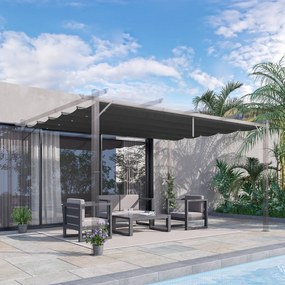 Telo di Ricambio per Pergola da Giardino 350x260 cm in Poliestere Grigio Scuro...