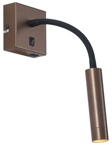 Lampada da parete moderna bronzo con USB-C - Gosna