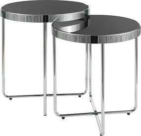 Set di 2 Tavolini da caffè Saga in nero/argento