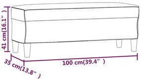 Panca Marrone 100x35x41 cm in Tessuto