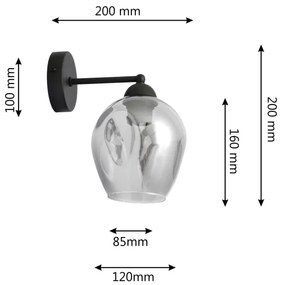 Applique LILI 1xE27/15W/230V nero/grigio