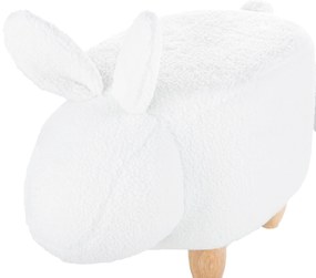Pouf di tessuto bianco BUNNY Beliani