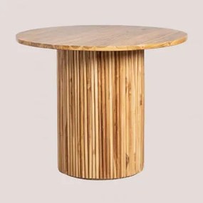 Tavolo da pranzo rotondo in legno di teak (Ø100 cm) Randall legno - Sklum