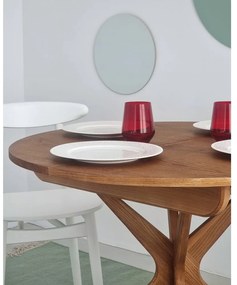 Tavolo da pranzo rotondo con effetto rovere allungabile con estensione ø 90 cm Jubi – Ragaba