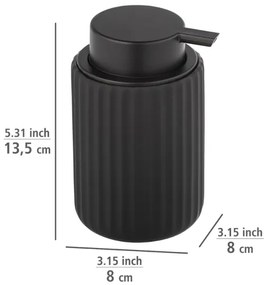WENKO 24804100 - Dispenser per sapone BELLUNO 8x13,5 cm nero