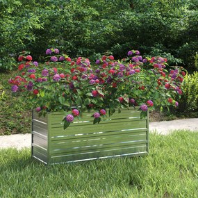 Letto Rialzato Giardino 100x40x45 Cm İn Acciaio Zincato Argento /