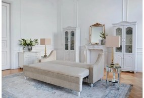 Shabby Chic divano estraibile color champagne in morbida ciniglia - Arrediorg