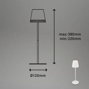 Brilo - Lampada da tavolo LED ricaricabile a sfioramento KIKI LED/2,6W/5V IP44 2600 mAh bianca