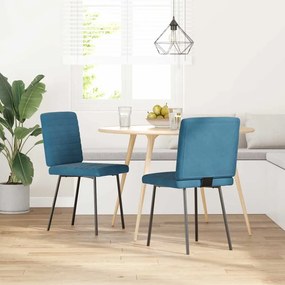Sedie Da Pranzo 2 Pz Blu İn Velluto /