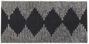 Tappeto in cotone bianco e nero 80 x 150 cm BATHINDA Beliani