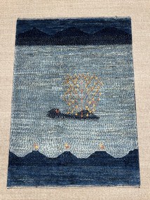 Loribaft Tappeto persiano 90x70 Blu (Iran) Annodato A Mano
