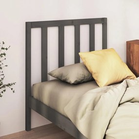 Testiera Per Letto Grigia 96x4x100 Cm İn Legno Massello Di Pino /