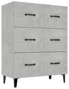 Credenza Grigio Cemento 69,5x34x90 cm in Legno Multistrato