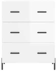 Credenza 69,5x34x90 cm in legno multistrato bianco lucido