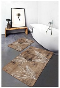 Set di tappetini per il bagno marroni in velluto 2 pz 60x100 cm – Mila Home