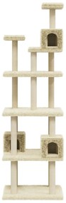 Albero per gatti con tiragraffi in sisal crema 188 cm