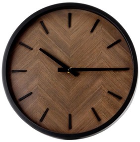 Orologio da parete Ø 30 cm 1xAA nero/marrone