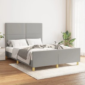 Giroletto Senza Materasso Grigio Chiaro 140x200 Cm Tessuto /