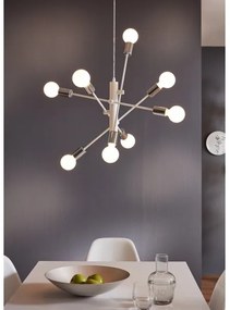 Eglo 98017 - Lampadario a sospensione con filo GRADOLI 8xE27/60W/230V bianco