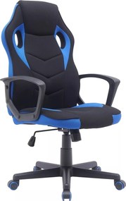 Sedia da ufficio Dakar in tessuto nero/blu – 63x48x106 cm