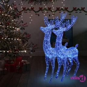 vidaXL Renne di Natale XXL in Acrilico 250 LED 2 pz 180 cm Blu