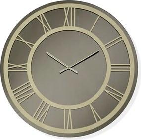 Orologio ETHAN rotondo D80 cm in cristallo Bronzo e numeri Oro