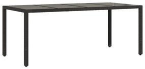 Set bistrò da giardino 9 pz con cuscini in polyrattan nero